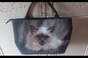ladies bag tote with cat