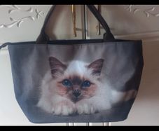 ladies bag tote with cat