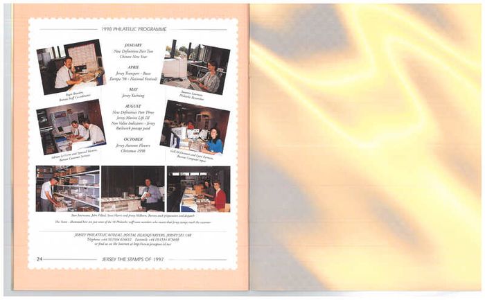 1997 Jersey (Channel Islands) Stamp Year Book (softback) issued by Jersey Post with 14 images of contents