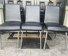 1 x Remaining Black Leather Dining Chair - Can Deliver
