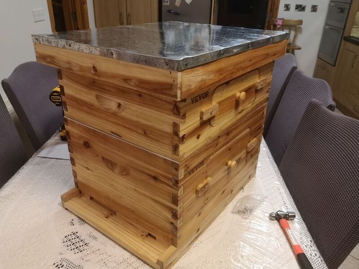 Complete beehive, ready to go to your garden. Just add bees.