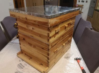 Complete beehive, ready to go to your garden. Just add bees.