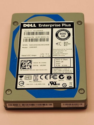 Dell 800gb Ssd Sas 6gb/s 2.5'' Lb806m 6hm-800g-21 V6jny