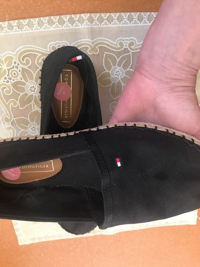 Black Tommy Hilfiger flat espadrilles