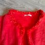 Red Tweed Fringe Blazer size 10 BY VERY Image 4