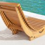 Outdoor Rocking Chair w/ Slatted Seat, Wooden Rocking Chair, 130cm x 60cm x 60cm, Teak Image 9