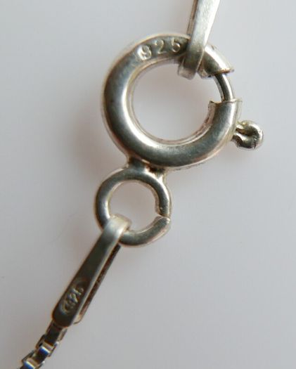 Vintage 925 Sterling Silver heart pendant necklace, length 16" - 2.0g