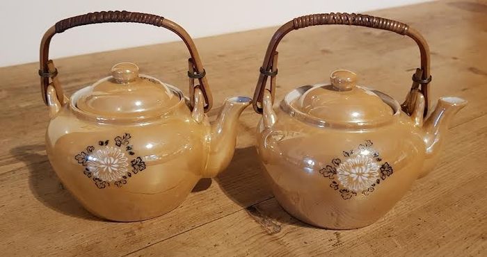 Vintage Pair Porcelain Japanese Teapots