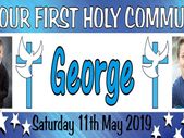 First Communion Day Banner Poster Personalised to your needs - just ask?