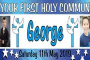 First Communion Day Banner Poster Personalised to your needs - just ask?