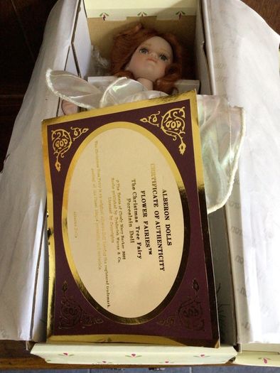 Collectible China Alberon Christmas Fairy Doll with stand in box