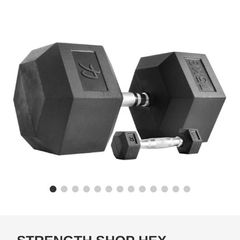 60kg Rubber Hex Dumbbell, Strongman, Powerlifter, Cheap!!