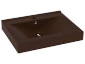 Luxury Basin with Faucet Hole Matt Dark Brown 60x46 cm Ceramic
