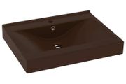 Luxury Basin with Faucet Hole Matt Dark Brown 60x46 cm Ceramic