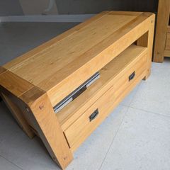 solid oak bookcase and tv unit