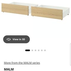 ikea Malm bed storage drawers x 2