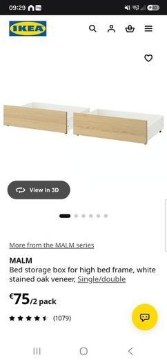 ikea Malm bed storage drawers x 2