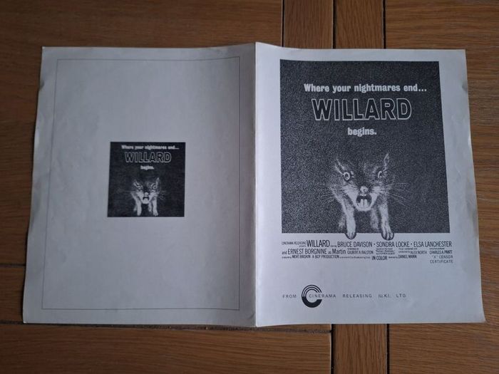 1971 Willard Pressbook & Press Kit Synopsis & Press Photos