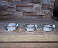 3 NEW Glass Tealight candle holders with candles included