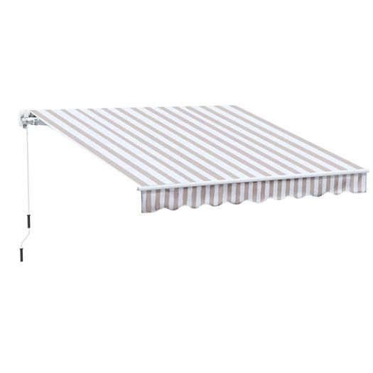 10' x 8' Manual Retractable Sun Shade Patio Awning