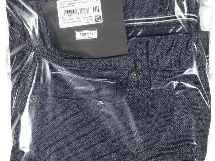 NEW! Hugo Boss Mens Stretch Trousers Blue Marl W38 L32 Slim fit