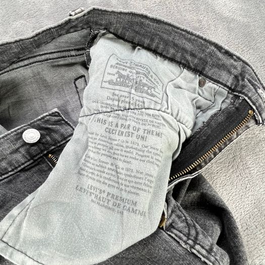 Levi's 512 Tapered Jeans Slim Fit - Premium Big E W34 L24 Washed Black/Grey