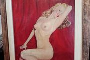 C.M.Thornber Marilyn Monroe oil painting in wooden frame