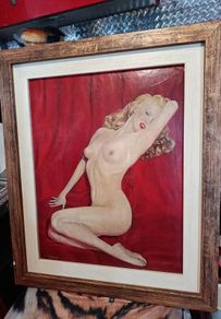 Marilyn Monroe oil painting in wooden frame