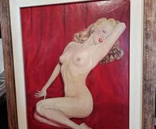 Marilyn Monroe oil painting in wooden frame