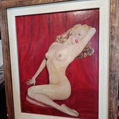 Marilyn Monroe oil painting in wooden frame