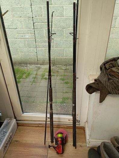 fishing rods and large spinning reel