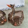 Vintage glass swan figurines, set of 3  glass swan small statues, glass bird figurine, elegant two toned glass swan decor Image 4