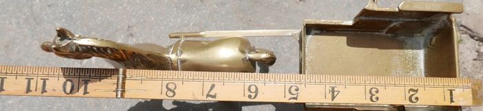 Horse Pulling a Carriage - Sculpture - figurine - statue - Vintage Solid Brass