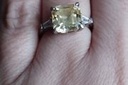 925 sterling silver ring with a yellow citrine.
