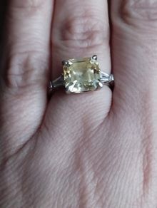 925 sterling silver ring with a yellow citrine.