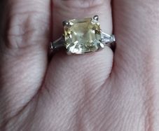 925 sterling silver ring with a yellow citrine.