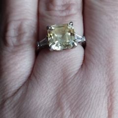925 sterling silver ring with a yellow citrine.