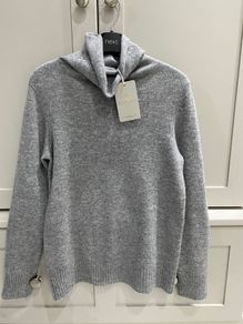 Luxury designer brand NPeal cashmere polo neck ladies jumper in a grey colour BRAND NEW WITH TAGS