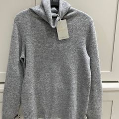 Luxury designer brand NPeal cashmere polo neck ladies jumper in a grey colour BRAND NEW WITH TAGS