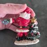 Vintage Miniature Santa Claus Resin Figurine with Animals & Christmas Tree Image 6