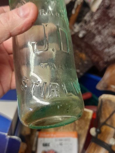 Antique James Duncan JD Glass Codd Neck Bottle Featuring a Marble Stopper