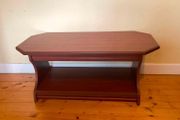 Elegant Dark Wood Coffee Table with Handy Storage Shelf