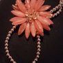 Coral flower bracelet with rose gold strap Image 3