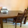 Antique Dining Table with Glass Top Cover Image 5