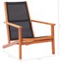 Garden Lounge Chair Black Solid Eucalyptus Wood and Textilene Image 7
