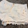 White Denim Distressed Shorts Image 4