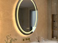 main image for ad 600X800mm LED Illuminated Mirror Oval Bathroom Makeup Mirror with Dimmable