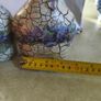 Set of 2 decorative bottles handmade decorative glass bottles featuring a Viola blue flowers decoupage design and a crackled paint finish. Image 4
