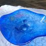 Murano Style Blue Stratus Hand Blown Bowl Image 2