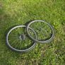 Set of gravel hybrid wheels 700c rim brakes with cassette and schwalbe G-one Speed tyres Image 7